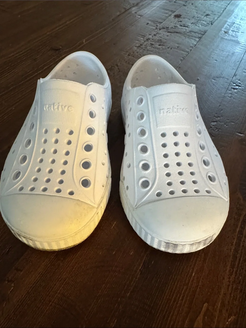 Native Kids White Slip-On Water Shoes